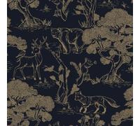 Fiula Peel and Stick Wallpaper Dark Blue Self Adhesive Wallpaper Animal Tree Sticky Back Vinyl Warp Botanical Stick on Wallpaper 44CMx3M Furniture Sticker Waterproof Living Room Bedroom