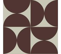 Fiula Self Adhesive Wallpaper Geometric Peel and Stick Wallpaper Red and Grey Contact Paper 44x300CM Square Thick Vinyl Wrap Waterproof Retro Removable Living Room Bedroom Wine