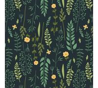 Fiula Self Adhesive Wallpaper Leaf Peel and Stick Wallpaper 41CMx5M Yellow Floral Renter Friendly Wallpaper Removable Vinyl Furniture Sticker Living Room Bedroom BathroomNavy Blue Green