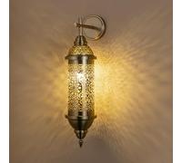 Fiunkes Turkish Mosaic Wall Sconce Lamp, Moroccan Lanterns Vintage Hollow Design Metal Wall Light, Bohemian Korean Style Wall Mounted Bedside Decor Light for Home, Hotel, Kitchen, Garage