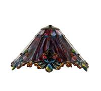 Fiunkes Vintage Mission Lamp Shade Replacement, Tiffany Style Stained Glass Baroque Lampshade Only for Table Lamp Floor Lamp Reading Desk Lamp Ceiling Pendant Light Chandelier,Red,16inch