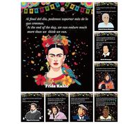 Fiupan Spanish English Inspirational Classroom Poster - 8Pcs Back to School Hispanic Motivational Quotes Art Decoration, Hispanic Heritage Month Celebrating Gift Unframed Artwork for Class Home Office