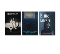 FIUTXWQFX 3 PCS Billie Poster Eilish Music Vintage Wall Art Canvas Posters Room Decorative Aesthetic Print Decor 08x12inch(20x30cm)-3pcs Style-3