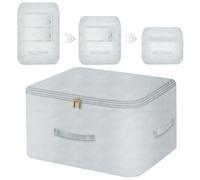 Fivaran Ultra Space Saving Self Compression Organizer, Comforter Storage Bag for Clothes, Blankets, Pillows, Duvet, Comforters, Bedding Sets and Much More (Gray,X-L - 54 * 42 * 60cm)