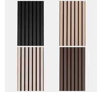 Fivaz® 4 Pcs 7.1" x 4.7" Wood Panels for Wall Color Samples Pack, Soundproof Wood Slat Wall Paneling, Stylish Decor Acoustic Wall Panels for Wall and Ceiling, Odor-Free & Easy to Install