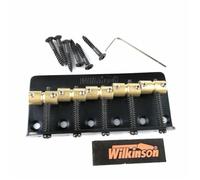 Five 5 Strings Electric Bass Bridge With Brass Saddles For Precision Jazz Bass Chrome Silver Black(Black)