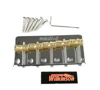 Five 5 Strings Electric Bass Bridge With Brass Saddles For Precision Jazz Bass Chrome Silver Black(Silver)
