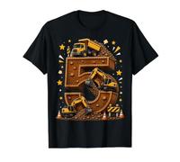 Five 5th Birthday Construction Truck 5 Year Old Boys Gifts Value Graphic T-Shirt, Men, Black, M