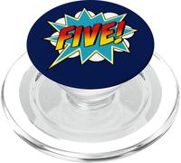 Five! 5th Birthday Superhero Boys 5 Years Old Comic Book PopSockets PopGrip for MagSafe