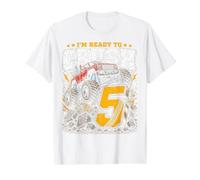 Five 5yr 5th Birthday Monster Truck 5 Year Old Boys Gifts Value Graphic T-Shirt, Men, White, S