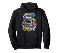 Five 5yr 5th Birthday Vehicles Road Number 5 Year Old Boy Pullover Hoodie