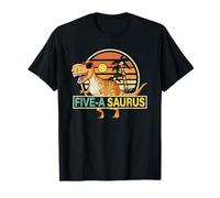 Five-A Saurus Dinosaur T Rex 5th Birthday 5 Years Old Boy T-Shirt