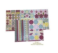Five A4 Garden Blossom Foiled and die Cut Topper Sheets.
