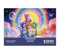 Five Adorable Cats in Jigsaw Puzzles for Adults Animal Puzzle Game 1000 Pieces Impossible Puzzle Home Decoration Gifts 52x38cm/1000pcs