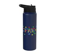 Five - Age 5 Year Old Building Bricks Kid 5th Birthday Stainless Steel Insulated Water Bottle