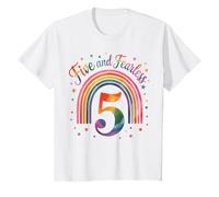 Five and Fearless Rainbow Birthday Age 5 T-Shirt