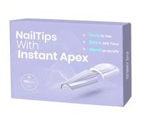 Five Angeles Tipex Instant Apex Nail Tips,Long Coffin Full Cover Gel Nail Tips Thicker Acrylic Nails,Strong Hard Clear Pre-etched Press-on Nails,Matte Underside False Nails for Flat Nails
