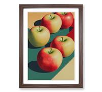 Five Apples Framed Wall Art Print A2 Walnut