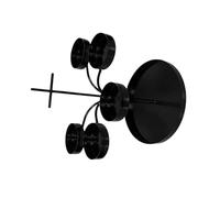 Five-arm Black Iron Candle Stand Tealight Holder with Weighted Base | Vintage Rustic Gothic Candelabra Style, Indoor-outdoor Use for Memorials and Altar Rituals, Easy-to-clean Metal Surface
