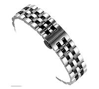 five beads stainless steel solid flat head with curved strap watchband
