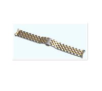five beads stainless steel solid flat head with curved strap watchband