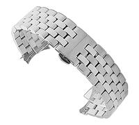 five beads stainless steel solid flat head with curved strap watchband