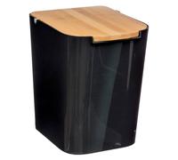 5five Natureo Bathroom Bin, 5L, Black & Bamboo
