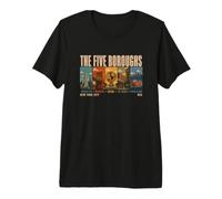 Five Boroughs New York City Travel Design Distressed Premium T-Shirt
