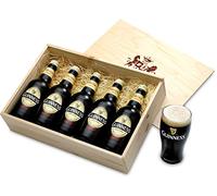 Five Bottle Guinness Selection Hamper - Luxury Stout Gift Box with Five Draught Bottles in Wooden Crate with Sliding Lid - Guinness Gift Set for Him, from Regency Hampers