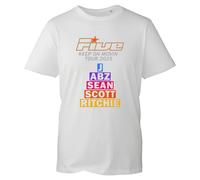 Five Boy Band T-Shirt, Funny Retro R&B Music Fan Shirt, Keep On Movin Tour Concert Graphic Tee (White, S)