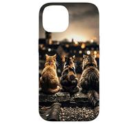 Five Cats on Roof Urban City View Case for iPhone 14