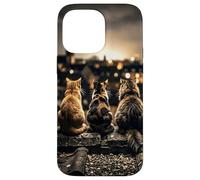 Five Cats on Roof Urban City View Case for iPhone 14 Pro Max