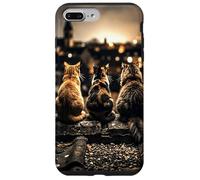 Five Cats on Roof Urban City View Case for iPhone 7 Plus/8 Plus