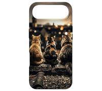 Five Cats on Roof Urban City View Case for iPhone Air