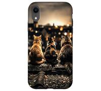 Five Cats on Roof Urban City View Case for iPhone XR