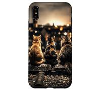 Five Cats on Roof Urban City View Case for iPhone XS Max