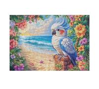 Five Colorful Parrots on Blooming Branch 300 Piece Complete DIY Jigsaw Puzzle Collectors Mind Relaxation Educational Decorative Puzzle Gifts for Adults Recycled Cardboard 300 PCS