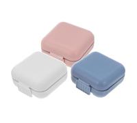 Five Compartment Pill Box Flip Lid Portable 3pcs with Double Seal | PP Profile, Humidity Blocking Design, for Travel Luggage and Daily Use, Students and Frequent Travelers