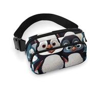 Five Cute Penguins Printed Fanny Pack Fanny Packs for Women Men,Crossbody Bag Large Chest Bag with Adjustable Strap for Outdoors Workout Traveling Casual Running, Five Cute Penguins, 20x13cm