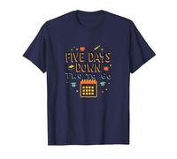 Five Days Down Two to Go School Countdown T-Shirt, Men, Navy, 6XL