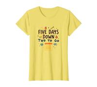 Five Days Down Two to Go School Countdown T-Shirt, Women, Lemon, XL