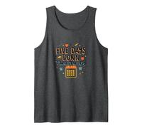 Five Days Down Two to Go School Countdown Tank Top, Men, Dark Heather Grey, S