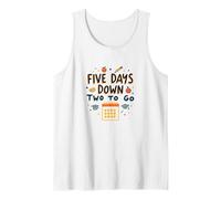 Five Days Down Two to Go School Countdown Tank Top, Men, White, L