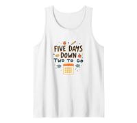 Five Days Down Two to Go School Countdown Tank Top, Men, White, M