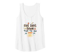 Five Days Down Two to Go School Countdown Tank Top, Women, White, M