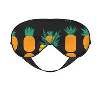 Five Different Pineapples Print Satin Sleep Mask & Eye Mask | Deep Dream Sleep Masks for Women & Men | Soft Sleeping Eye Mask to Nourish Skin