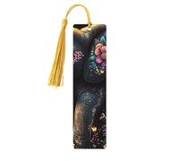 Five Dimensional Elephant Diamond Double-Sided Printed Wooden Bookmarks 5pcs, Women Presents for Book Lovers Cool Notebook Accessories Birthday Presents for Men(5 Piece Set)