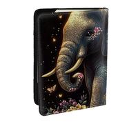 Five Dimensional Elephant Diamond Printed Passport Holder,Travel Pu Leather Passport Cover Case Organiser for Men Women,6.5 Inch