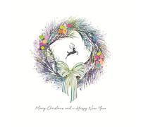 Five Dollar Shake 6 Luxury Christmas Cards Wreath Reindeer Xmas Box Set