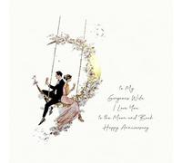 Five Dollar Shake Luxury Anniversary Card Gorgeous Wife Love Moon Back - Quality